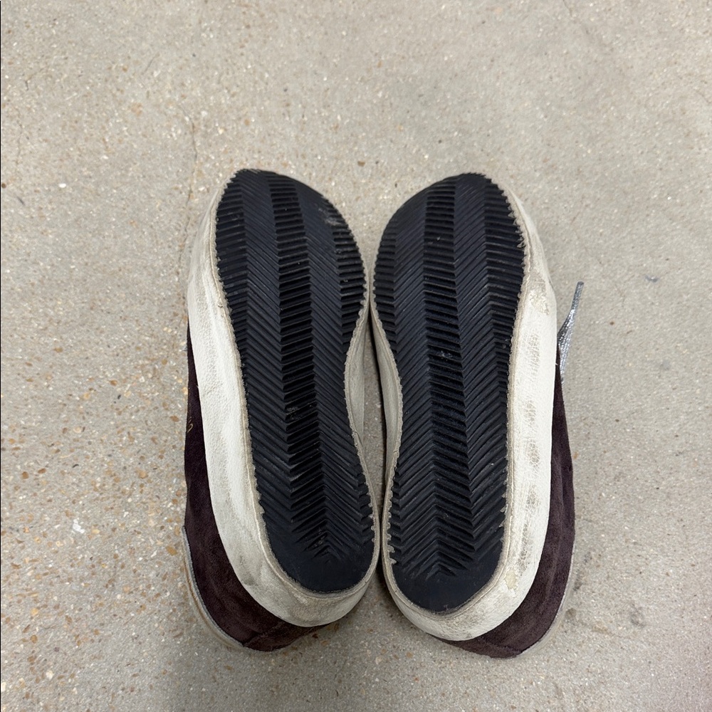 Golden Goose Women’s Dark Purple Sneakers with Silver Accents - Picture 6 of 7
